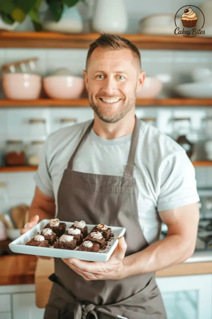CakeyBites by James Carter – mini gourmet cakes with frosting and elegant dessert presentation. About CakeyBites founder baking in a cozy kitchen with family