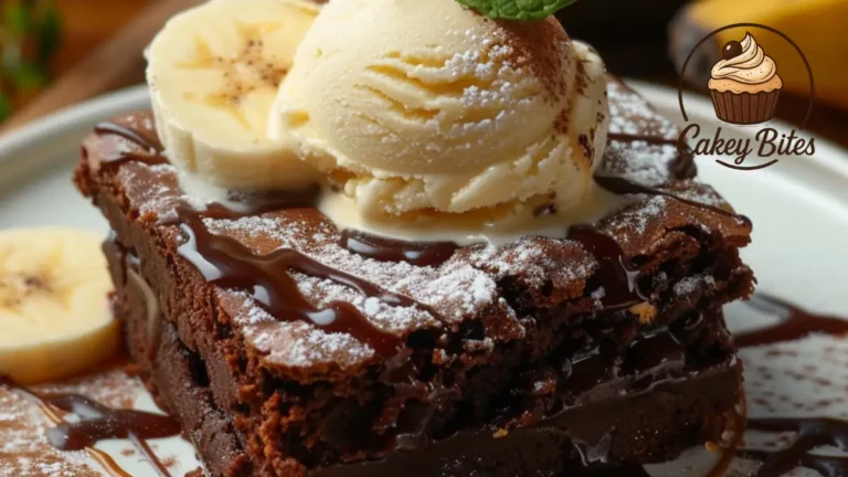 Banana bread brownies on a cooling rack with visible banana pieces and rich chocolate swirls—highlighting their texture, flavor, and freshly baked appeal.