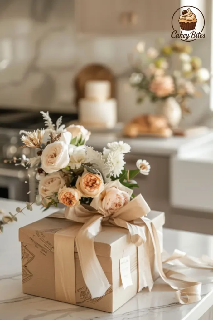 A boxed bento cake with a heartfelt message—symbolizing how small cakes are redefining personal and emotional gifting. Elegant bento cake in a gift box with a heartfelt message, representing the rise of bento cakes as a modern and personal gifting trend.