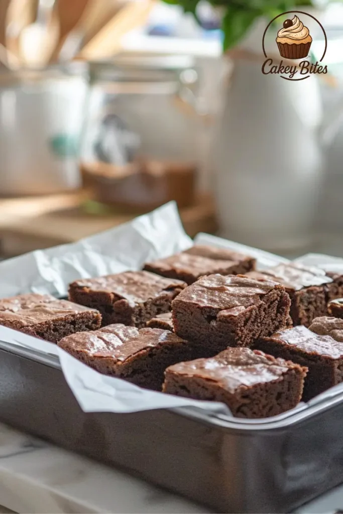 Cottage brownie bites freshly baked and boxed—perfect for sharing homemade joy far beyond the kitchen. Freshly baked cottage brownie bites arranged in a paper-lined box—ready for sharing, gifting, or delivery from a home kitchen to many happy hands.