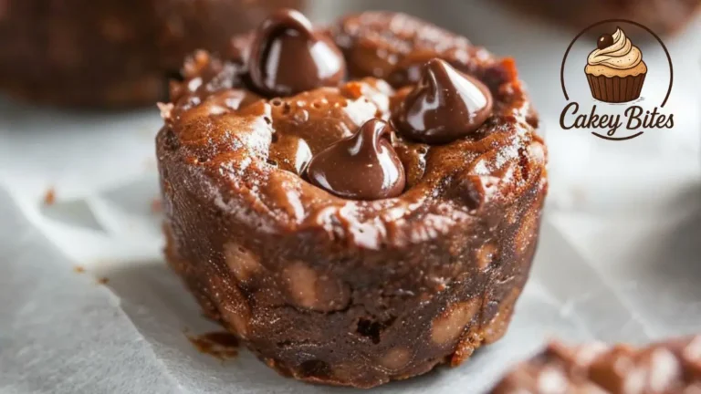 Close-up of freshly baked cottage brownie bites with a rich chocolate texture and slightly crisp edges—perfectly portioned for snacking or gifting.