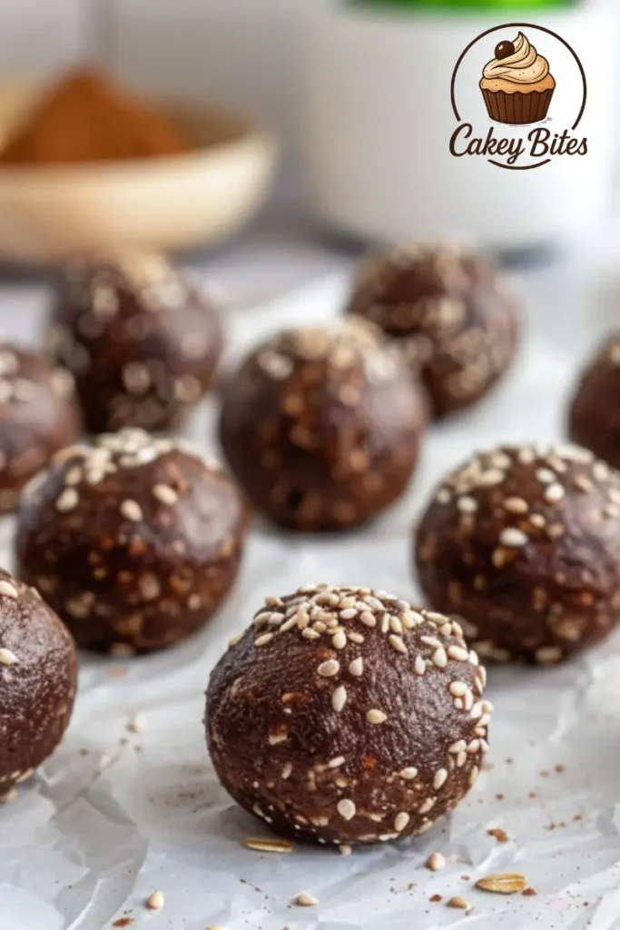 Vegan and gluten-free date brownie balls rolled in cocoa and coconut—showcasing flavor variety and texture contrast. Vegan and gluten-free date brownie balls rolled in cocoa and coconut—highlighting the variety of flavors and textures in these healthy treats.