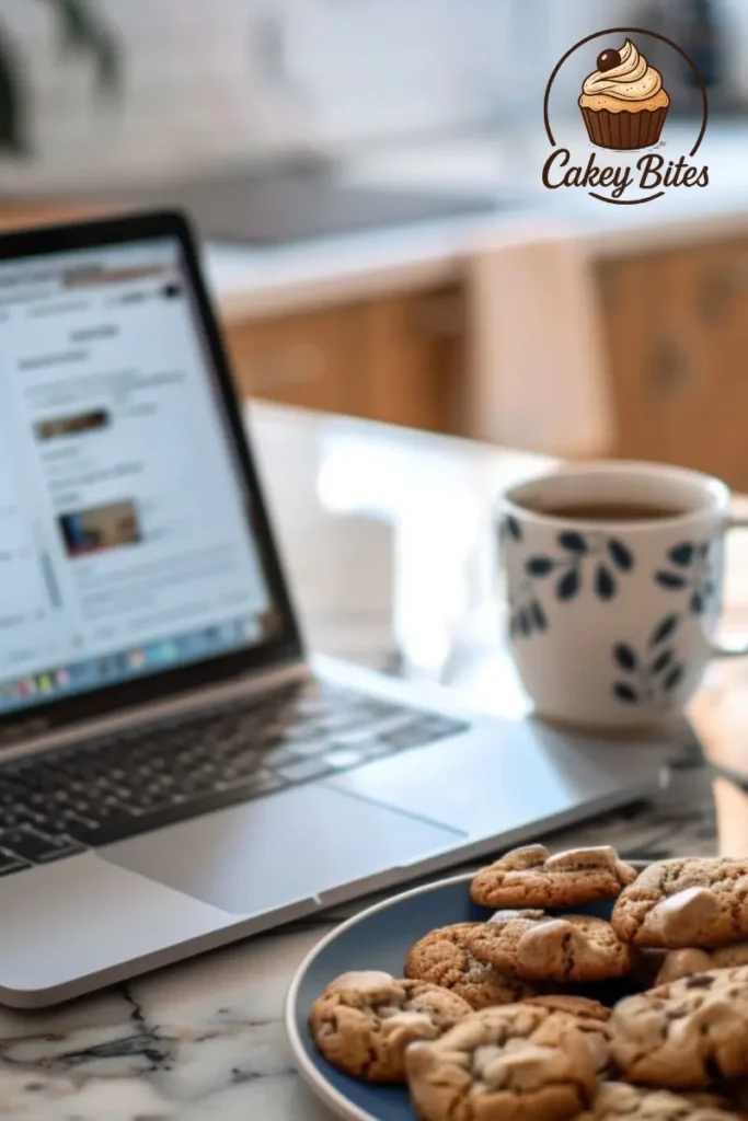 Laptop showing Privacy Policy CakeyBites—digital representation of our user data protection principles. Privacy Policy CakeyBites document open on a laptop screen—symbolizing transparency and user data protection practices.