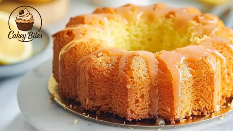 Whole sugar-free lemon cake resting on a white marble surface, golden and moist with a smooth finish—highlighting its homemade, healthy appeal.