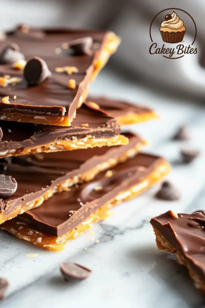Christmas Crack recipe WW2 – crisp toffee and chocolate treat with a history of resourceful holiday baking. Close-up of crisp chocolate toffee bars known as Christmas Crack, inspired by a WW2 recipe born from resourceful baking traditions.