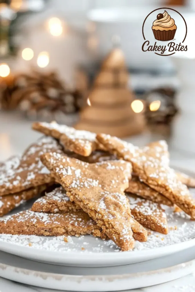 Holiday spiced Christmas Crack recipe WW2 with cinnamon and clove for a festive flavor boost. Serving plate with spiced Christmas Crack recipe WW2 slices, flavored with cinnamon and clove over chocolate and toffee.