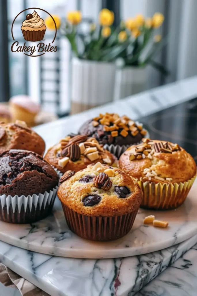 A visual showcase of Buffin Muffin variants — including vegan, gluten-free, high-protein, and indulgent options to suit every diet and craving. An assortment of Buffin Muffins arranged by type — including vegan, gluten-free, high-protein, and indulgent variants — showcasing the range of dietary and taste options available.